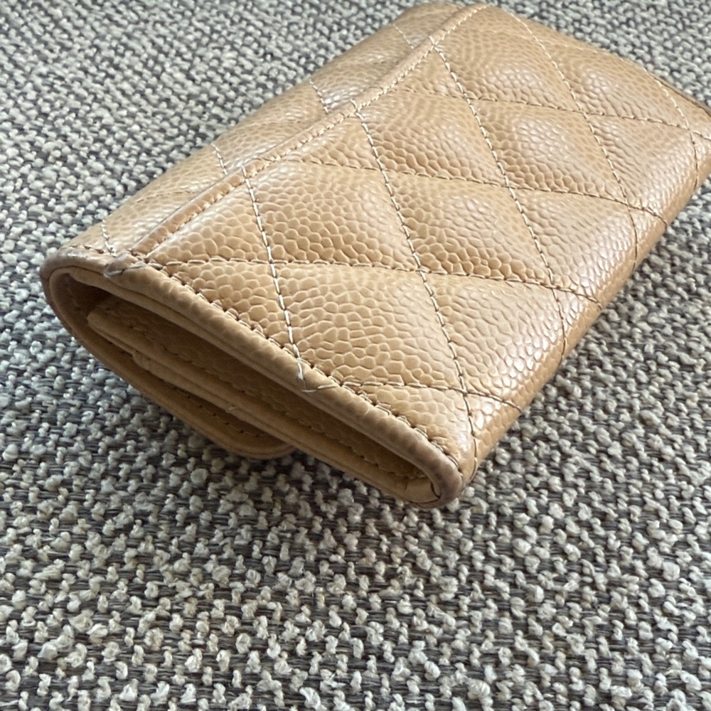 Chanel Tan Quilted Leather Wallet - Picture 8 of 16